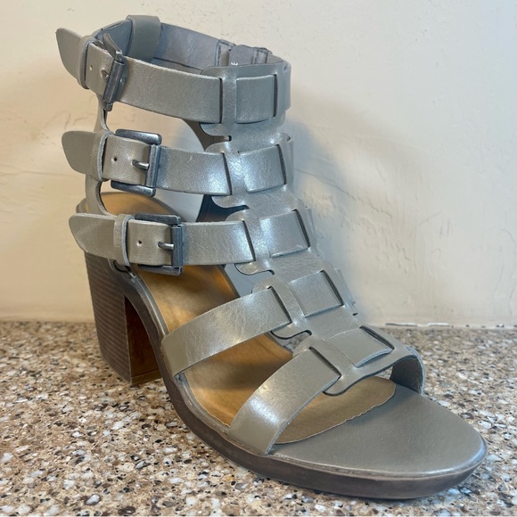 Rampage Jeana Heels Women’s Size 9M Taupe Brown Open Toe Block Heel Gladiator - Picture 10 of 12